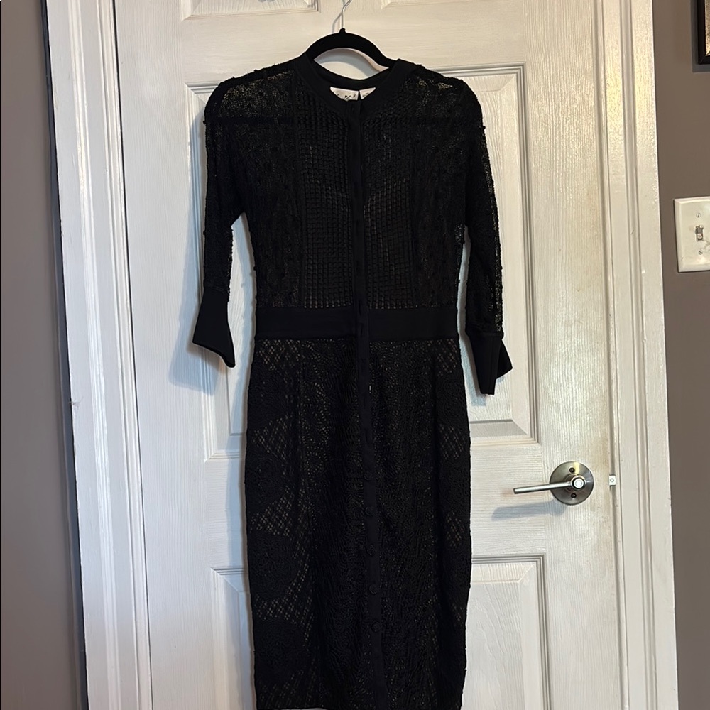 Black Anthropologie Dress Dress with Fine Detail